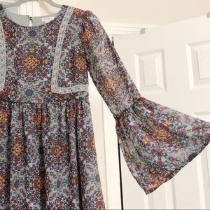 XHILARATION For Target Garnet Bell Sleeved Dress